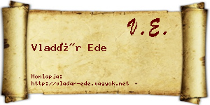 Vladár Ede névjegykártya